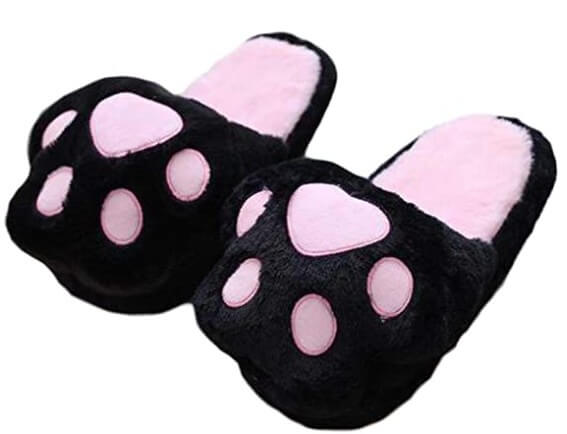 Panda Legends Zapatillas de Pata de Gato Lindas Zapatillas de Invierno cálidas para Mujer