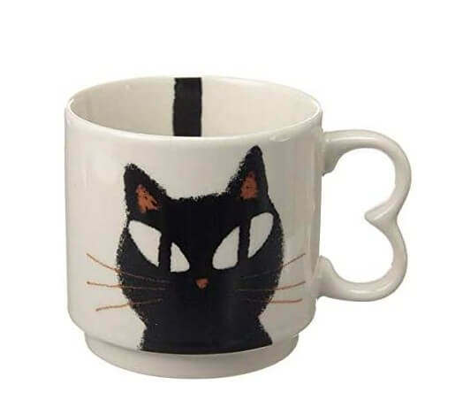 Decole NF-T13TU - Taza de café (cerámica), diseño de gato negro