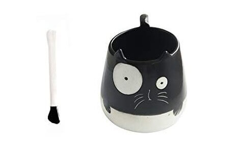 Termo Taza de cerámica japonesa Gato negro