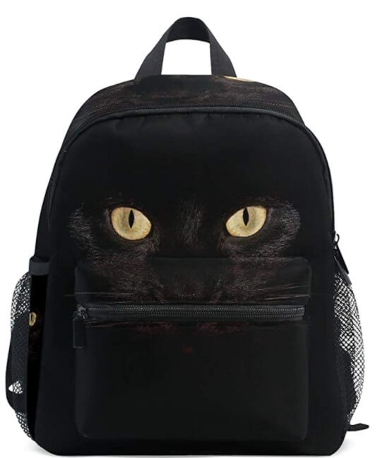 FANTAZIO mochila escolar primaria gato negro bolsa de libros