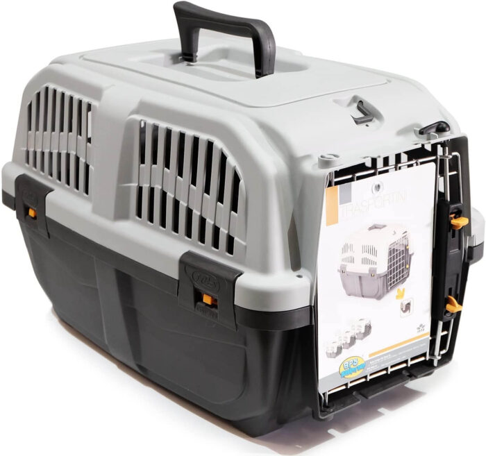 Transportín plástico para perros y gatos Mascota Caja de Transporte IATA 3 Tamaños para Elegir